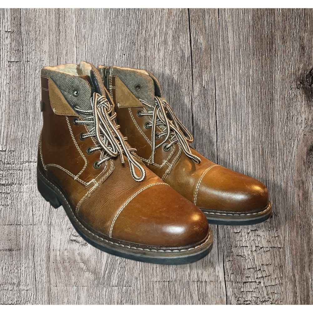 NEW BUCKLE OUTPOST MAKERS CHESTNUT LEATHER EVERET BOOTS SZ 9